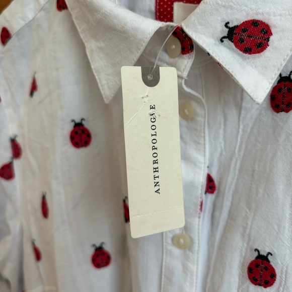 NWT Maeve by Anthropologie Classic Lady Bug Buttondown, Size L - Picture 12 of 13